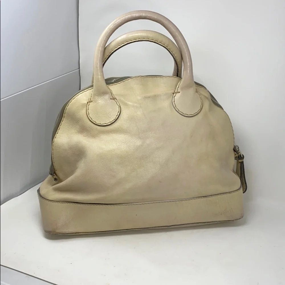 Chloe Edith XL Dome Beige Calfskin Bowler Bag